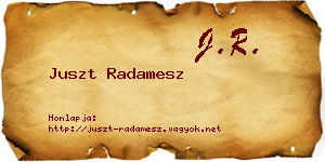 Juszt Radamesz névjegykártya